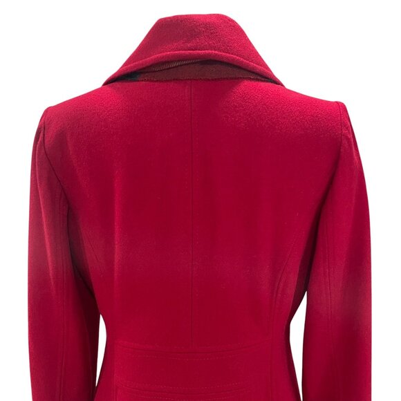 London Fog Red Wool Blend Peacoat Scarf Medium Women Winter Classic Trendy - Picture 11 of 12